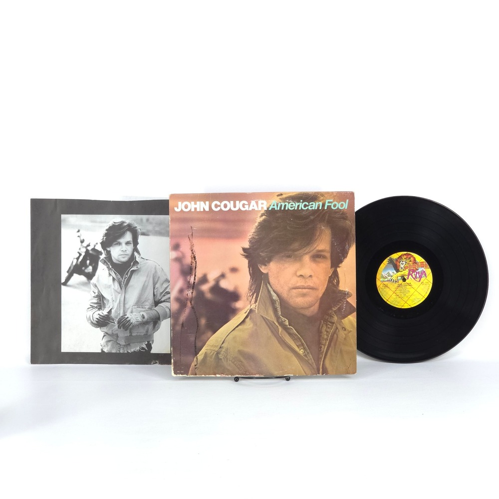 John Cougar American Fool LP Riva 7501 Vinyl Album Rock Insert 1982 Jack Diane